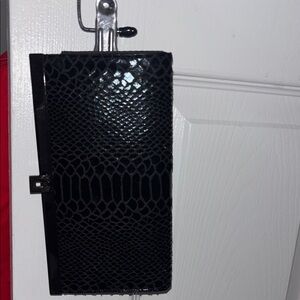 Black Snake Pattern Clutch Purse